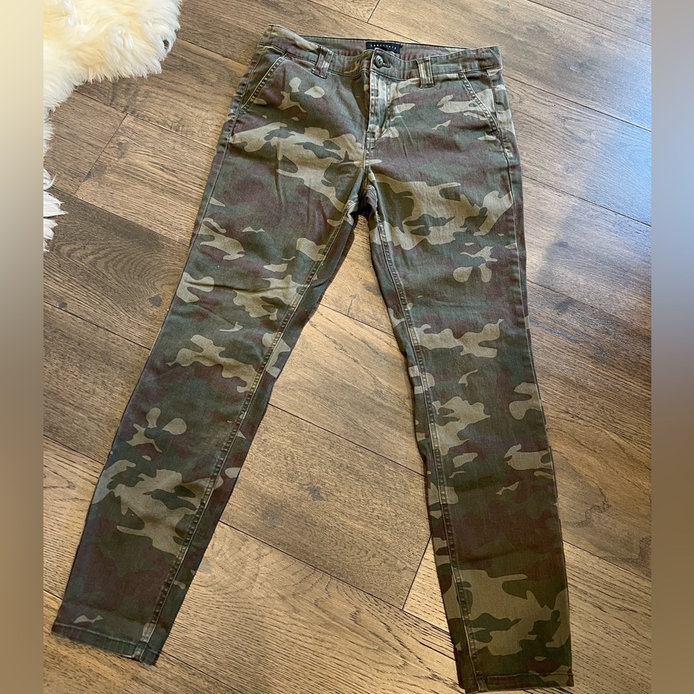 Sanctuary Camouflage Skinny Mid-rise Cotton Pants